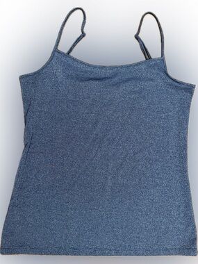 Ann Taylor Blue Metallic Tank Top - Sleek adjustable Strappy Camisole